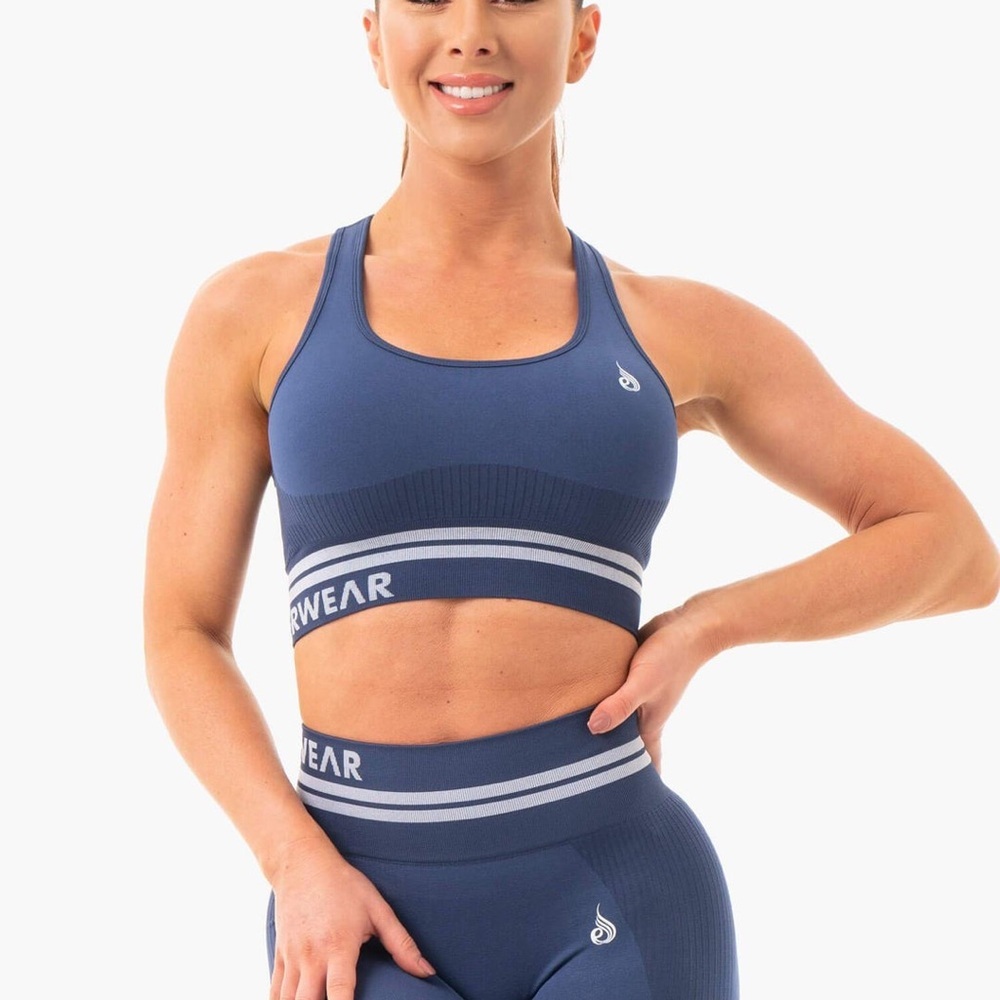 Two piece set Seamless Ryderwear Steel Blue Sports Bra & Leggings